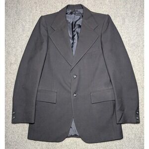 Vintage Yves Saint Laurent Mens Blazer Suit Jacket Sports Coat 40 Reg Black YSL